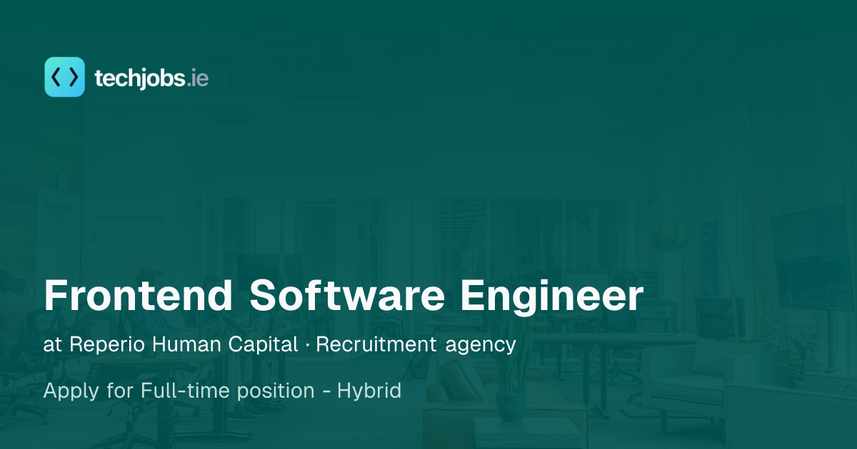 Frontend Software Engineer at Reperio Human Capital · Recruitment ...